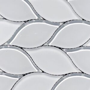 Imagery Gray Leaf Mosaic Tile